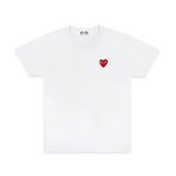 Comme des Garçons Red Play Single Heart White T-Shirt