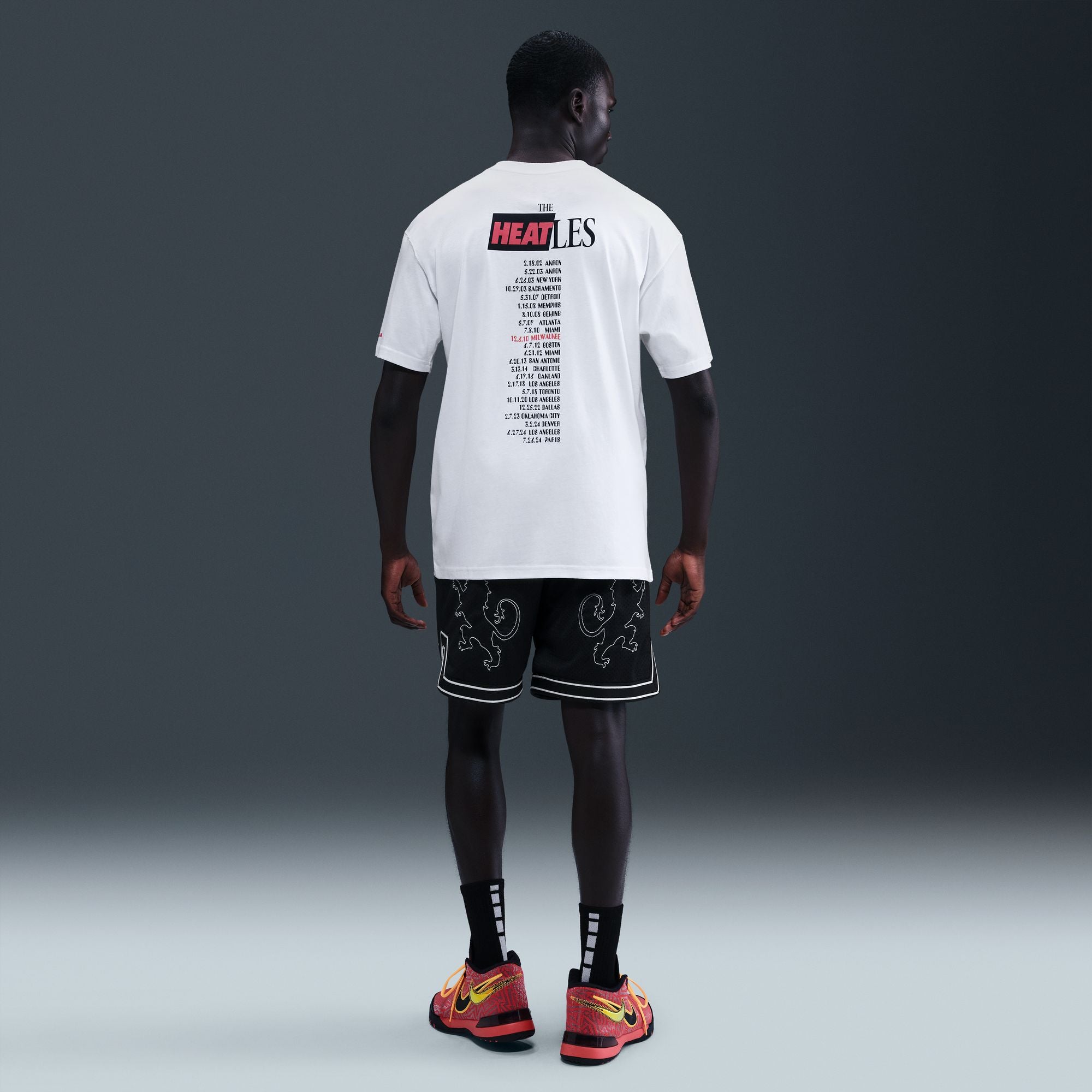 Nike LeBron James Miami Heat Wave White Heatles T-Shirt