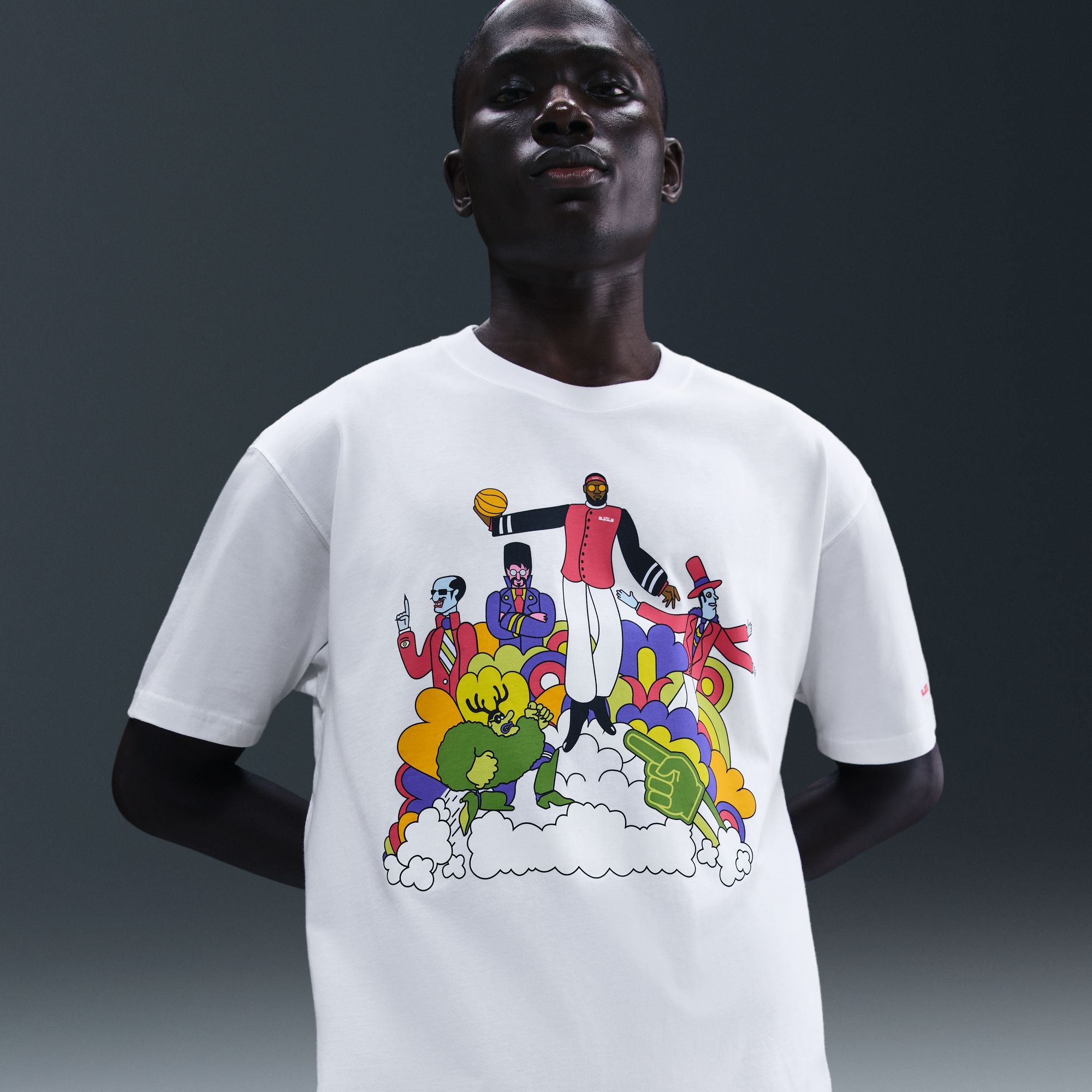 Nike LeBron James Miami Heat Wave White Heatles T-Shirt