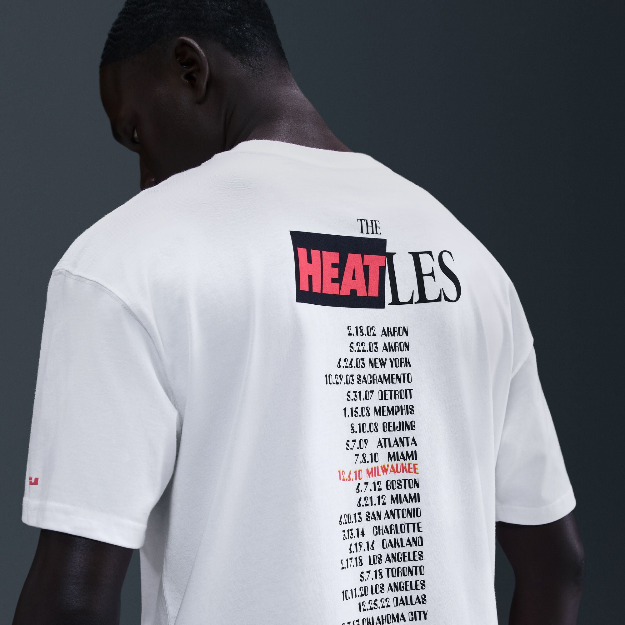 Nike LeBron James Miami Heat Wave White Heatles T-Shirt
