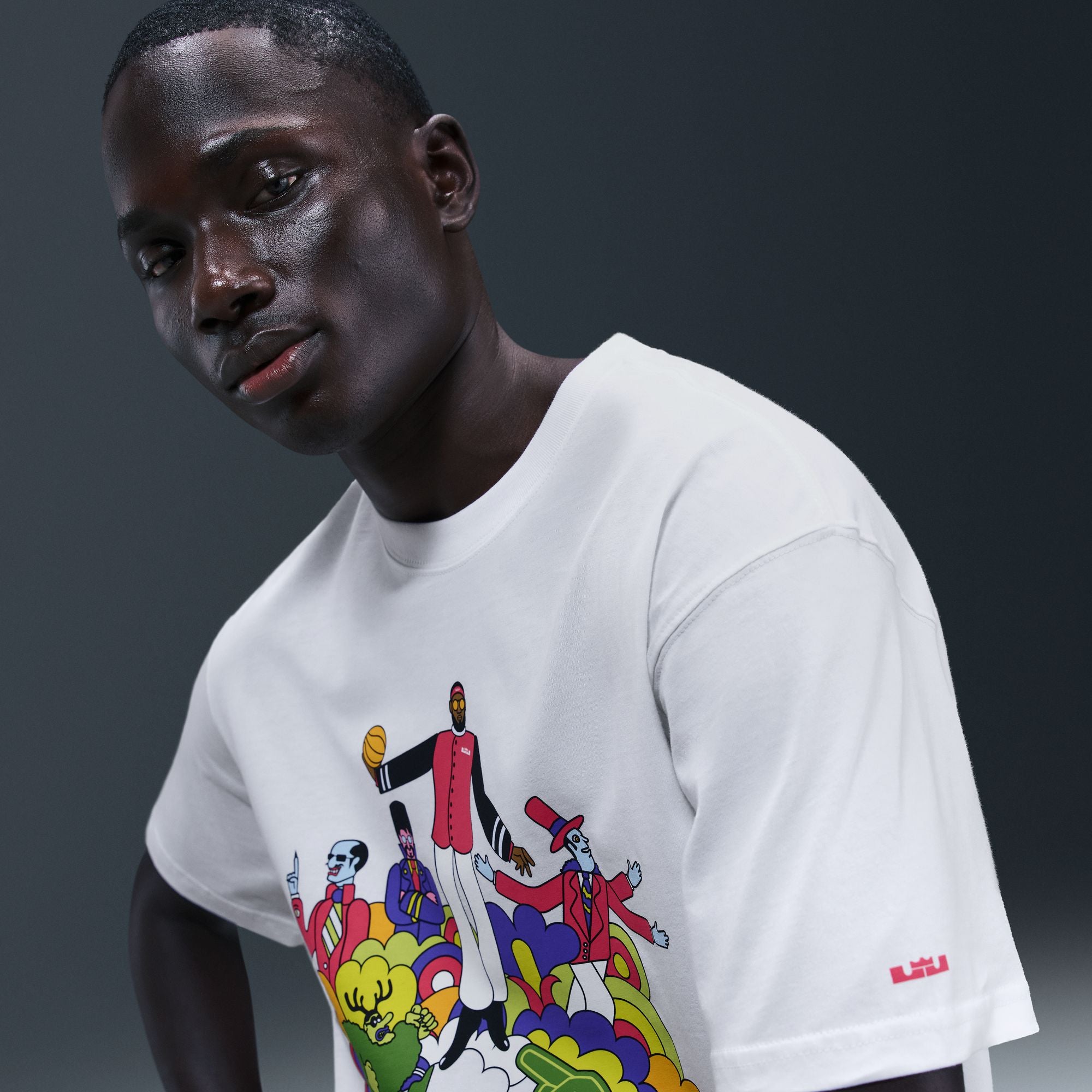 Nike LeBron James Miami Heat Wave White Heatles T-Shirt