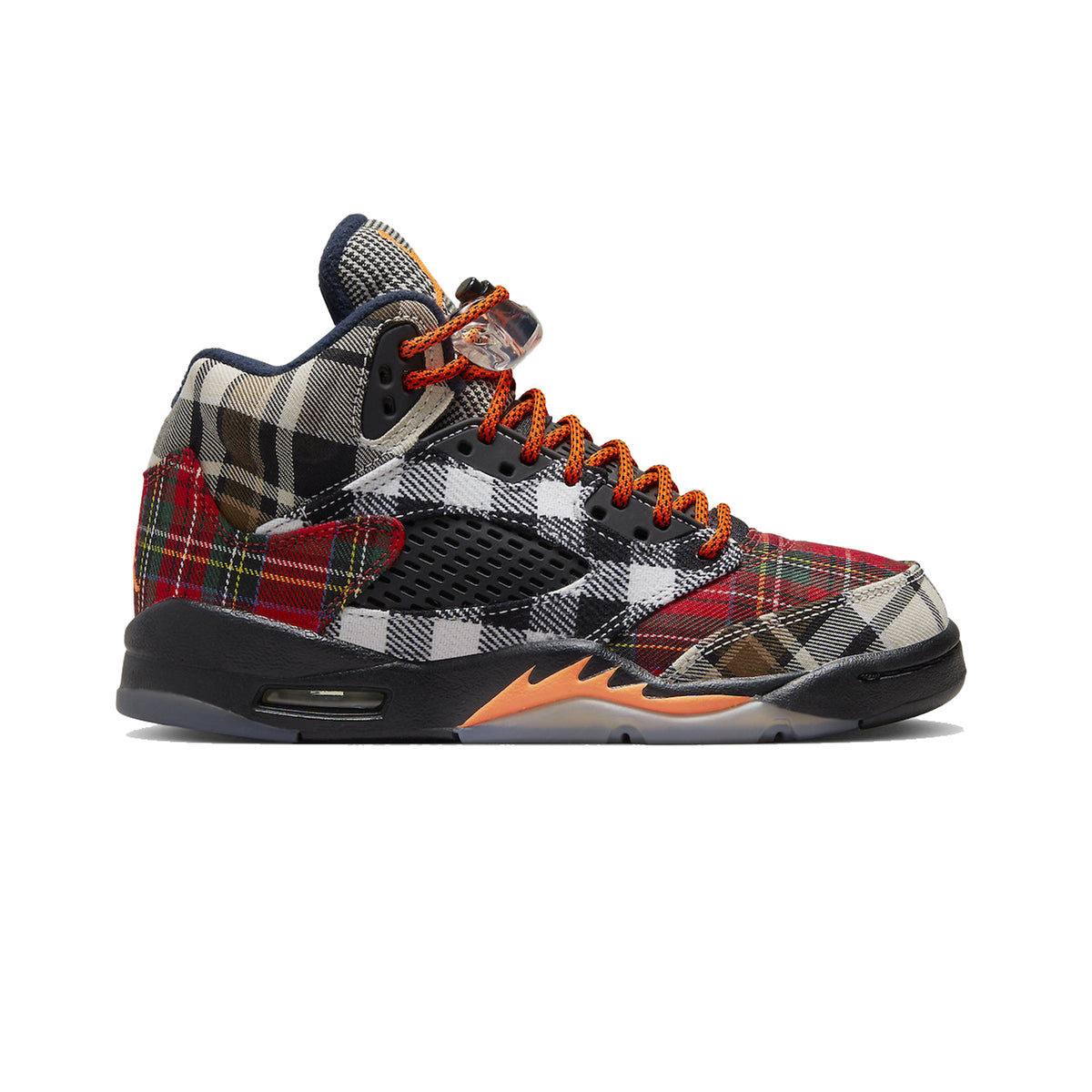 Jordan Sneakers with Red and White Checkered Design Amazon.com | NIKE Air Jordan 5 Retro Plaid (GS), Black/Total  main image 4