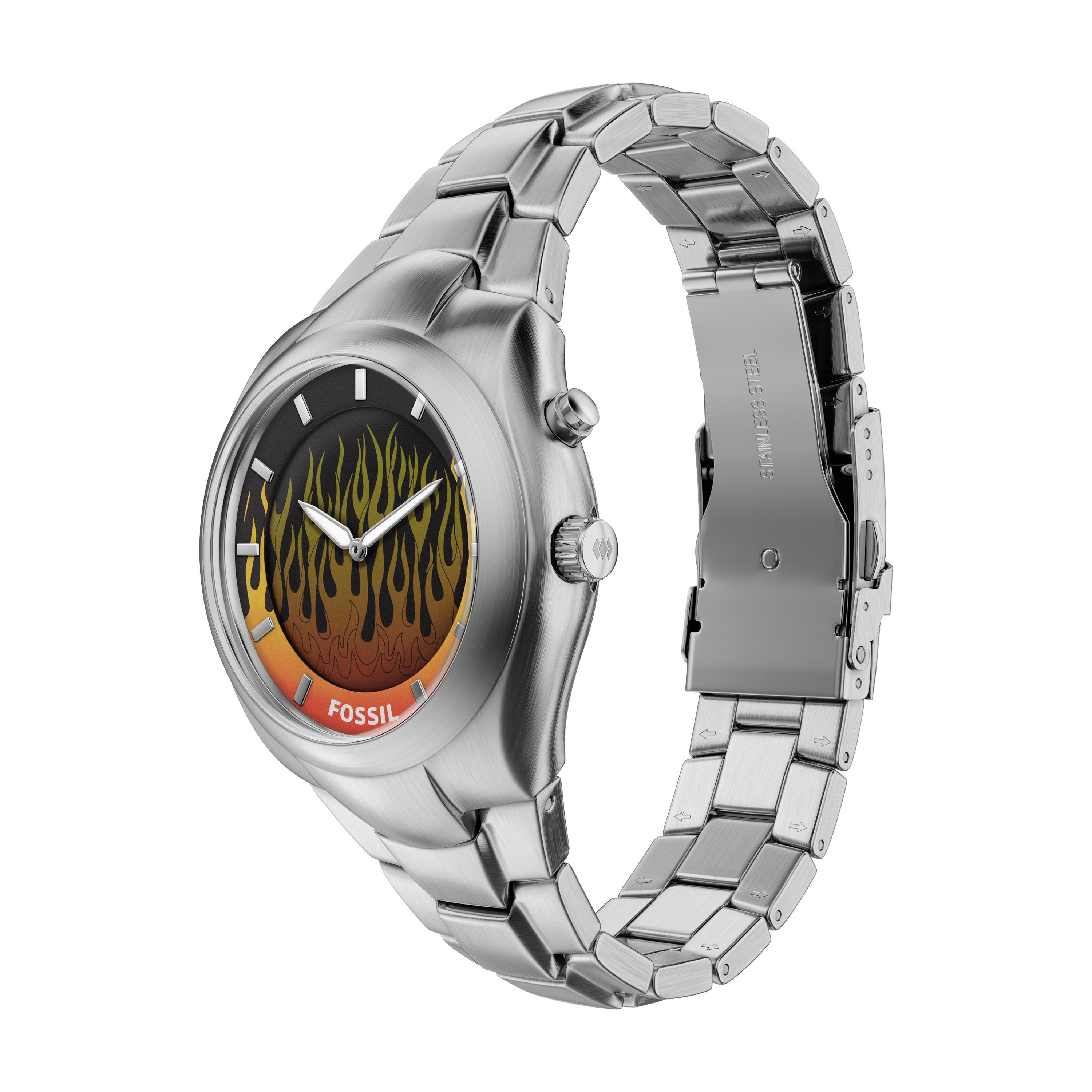 Fossil Y2K Big Tic 40MM Stainless Steel Digital Watch
