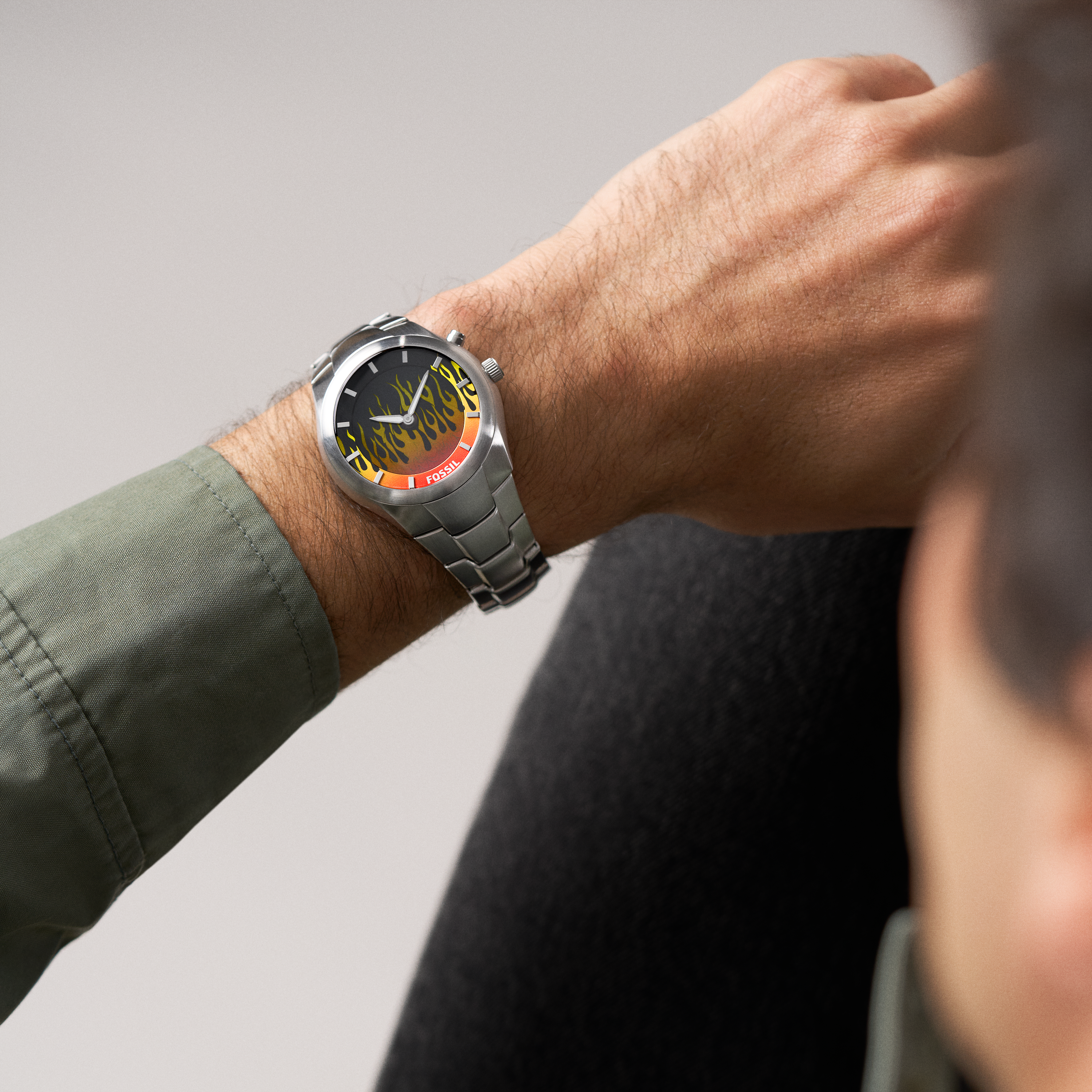 Fossil Y2K Big Tic 40MM Stainless Steel Digital Watch