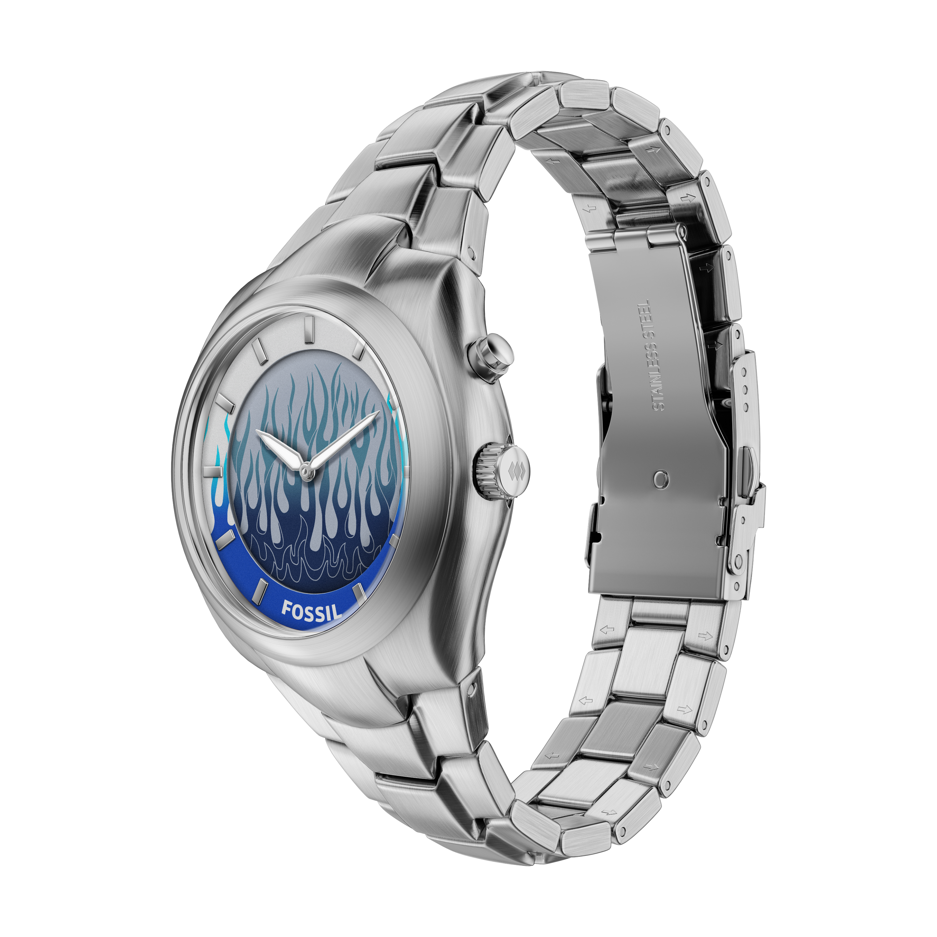 Fossil Y2K Big Tic 40MM Stainless Steel Digital Watch