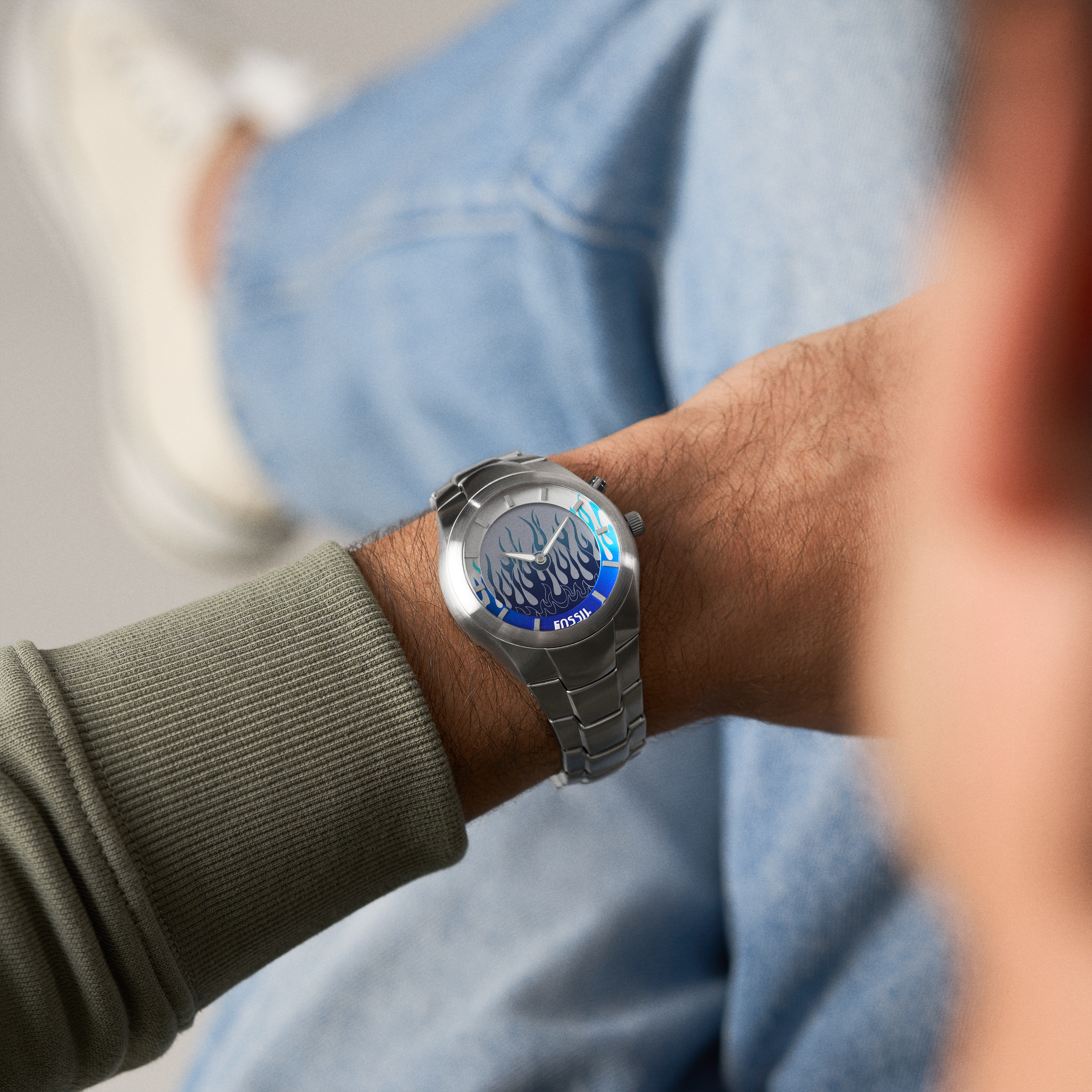 Fossil Y2K Big Tic 40MM Stainless Steel Digital Watch