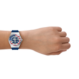 Fossil World Flags Big Tic USA Watch