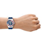 Fossil World Flags Big Tic USA Watch