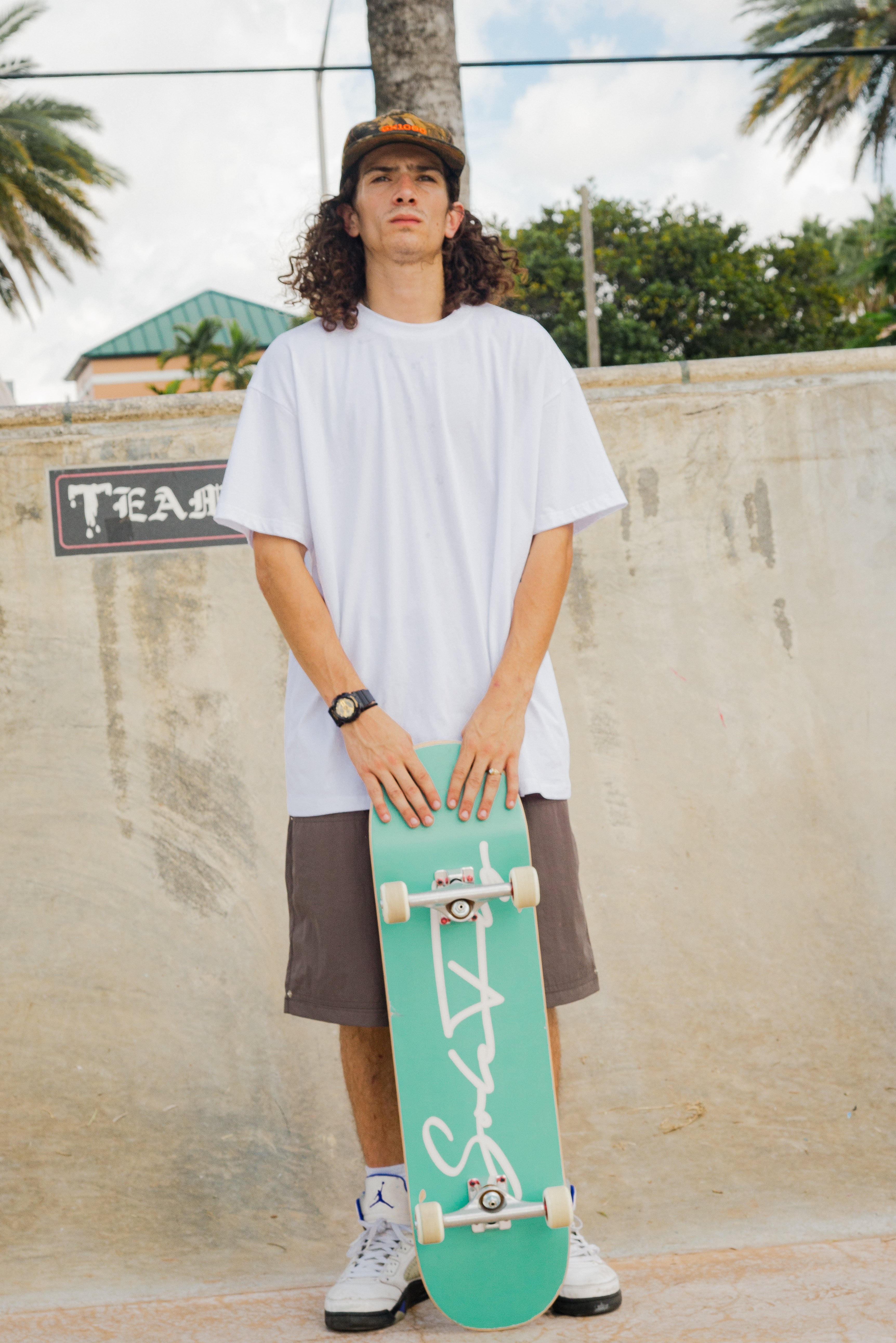8.50" SoleFly Teal Script Logo Skateboard Deck