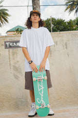 8.50" SoleFly Teal Script Logo Skateboard Deck