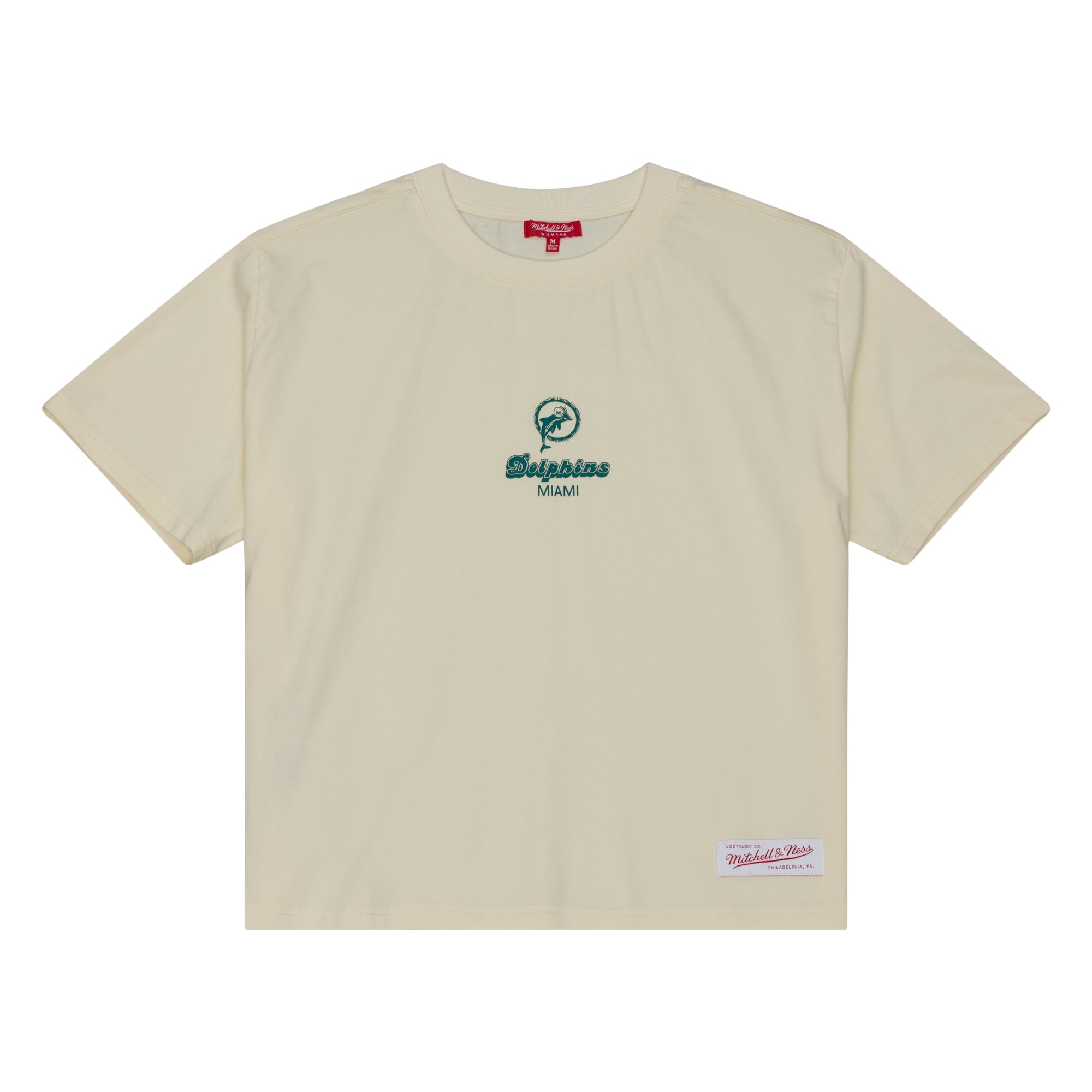 Mitchell & Ness WMNS NFL Core Essentials Crop Boxy Tee Miami Dolphins