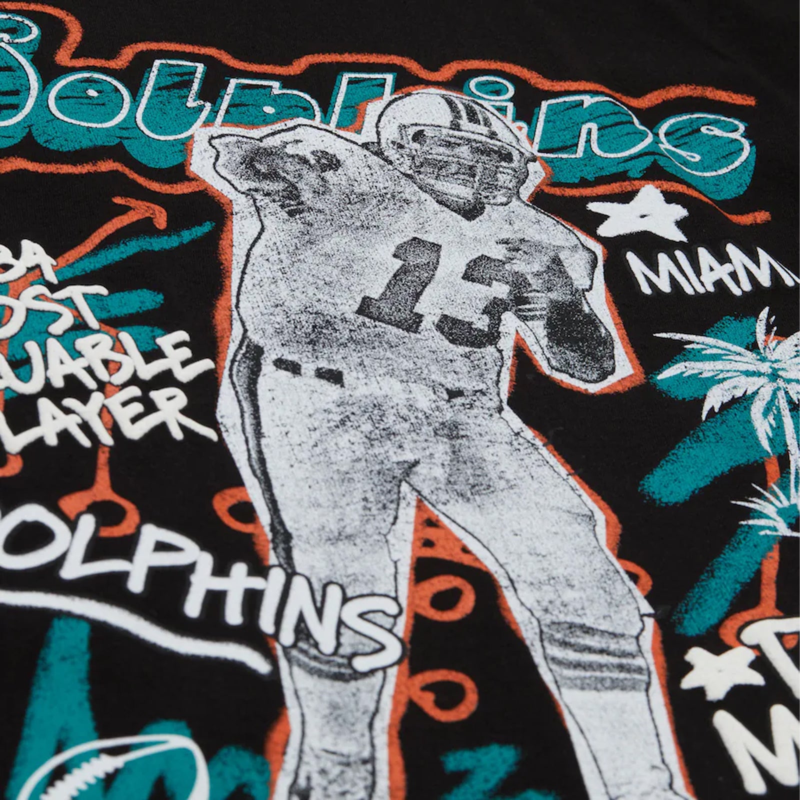 M&N NFL Chalked Up Miami Dolphins Dan Marino Retro Tee