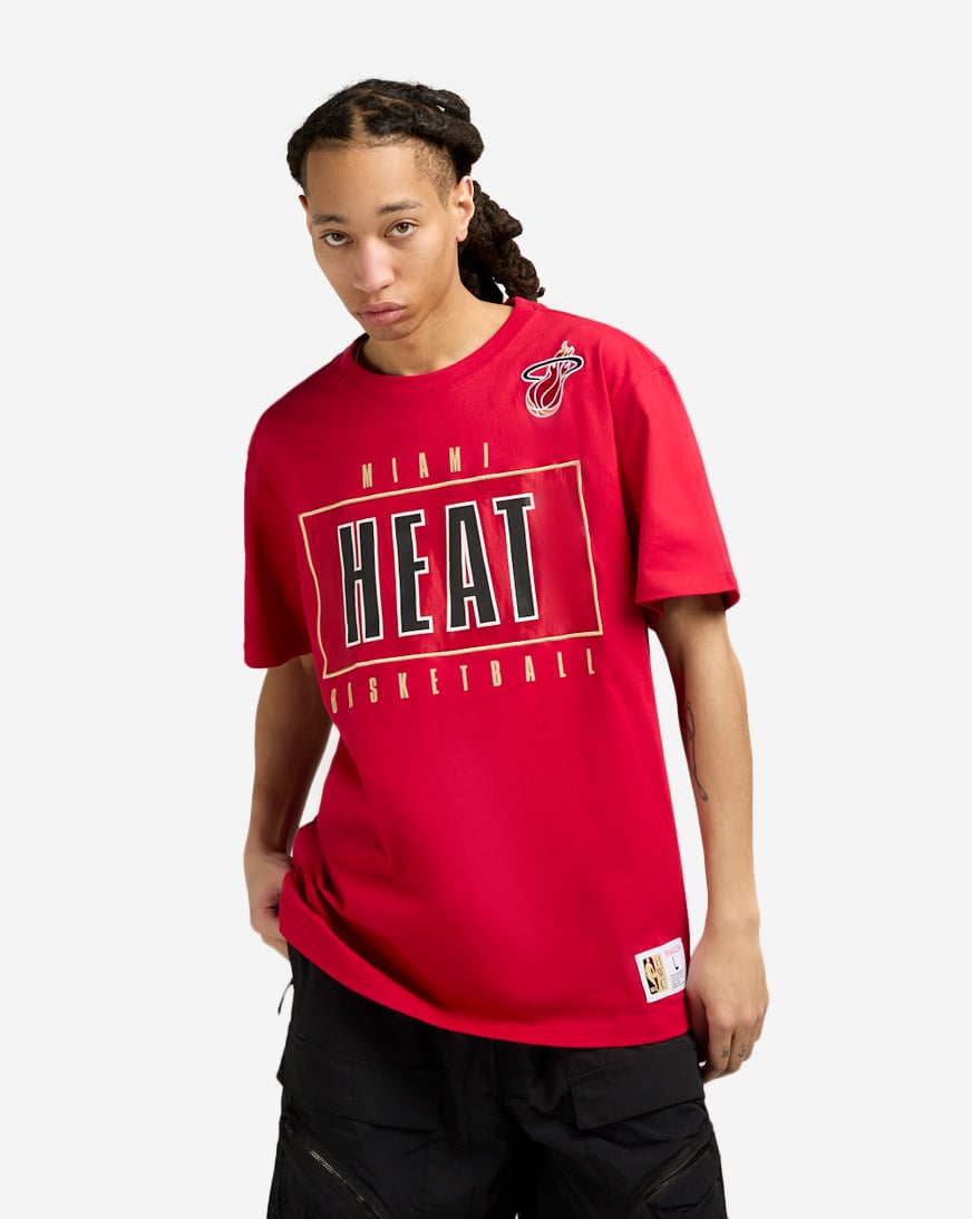 M&N Miami Heat NBA Team OG 2.0 Vintage Logo Red Premium T-Shirt