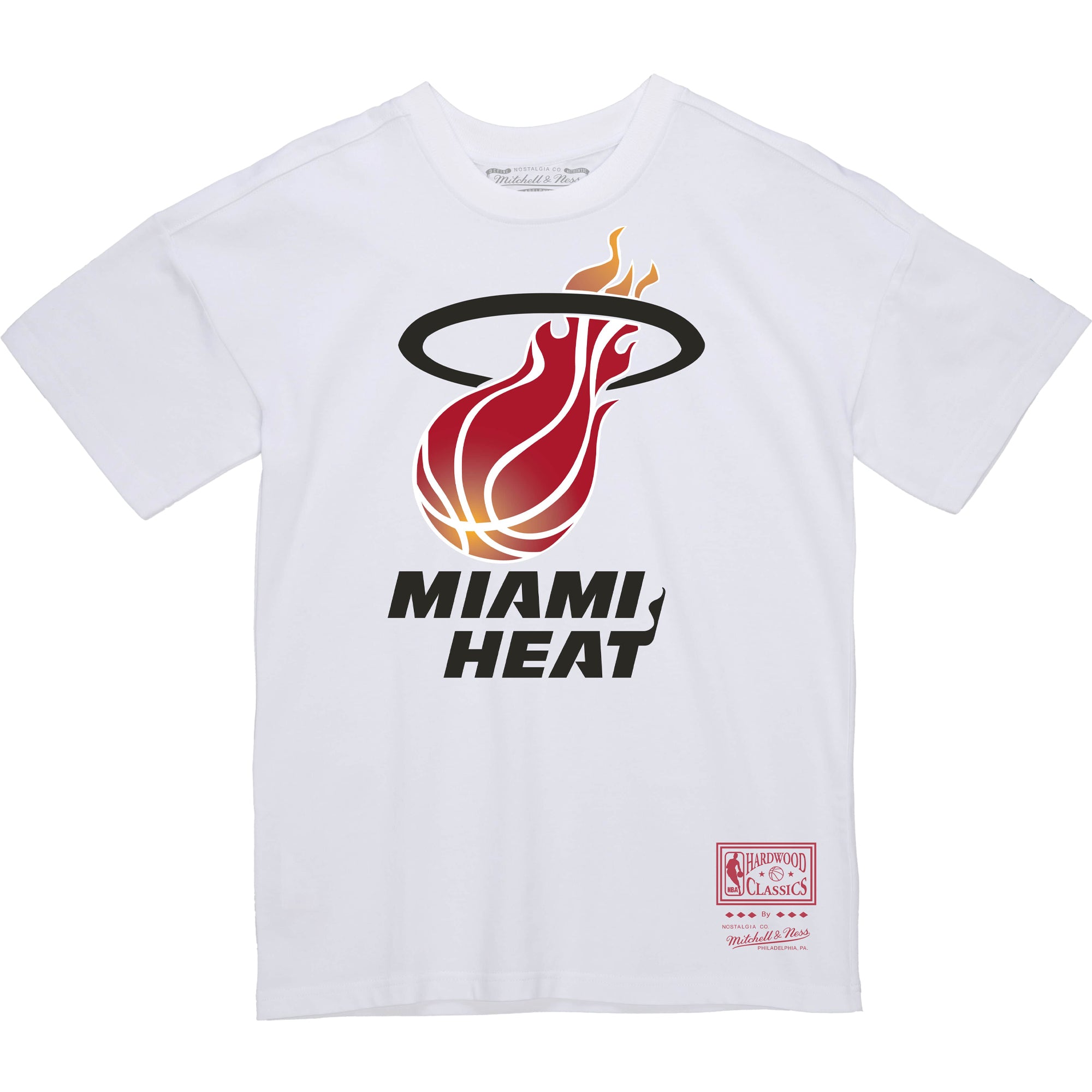 Mitchell & Ness Miami Heat Oversized Logo T-Shirt Vintage White