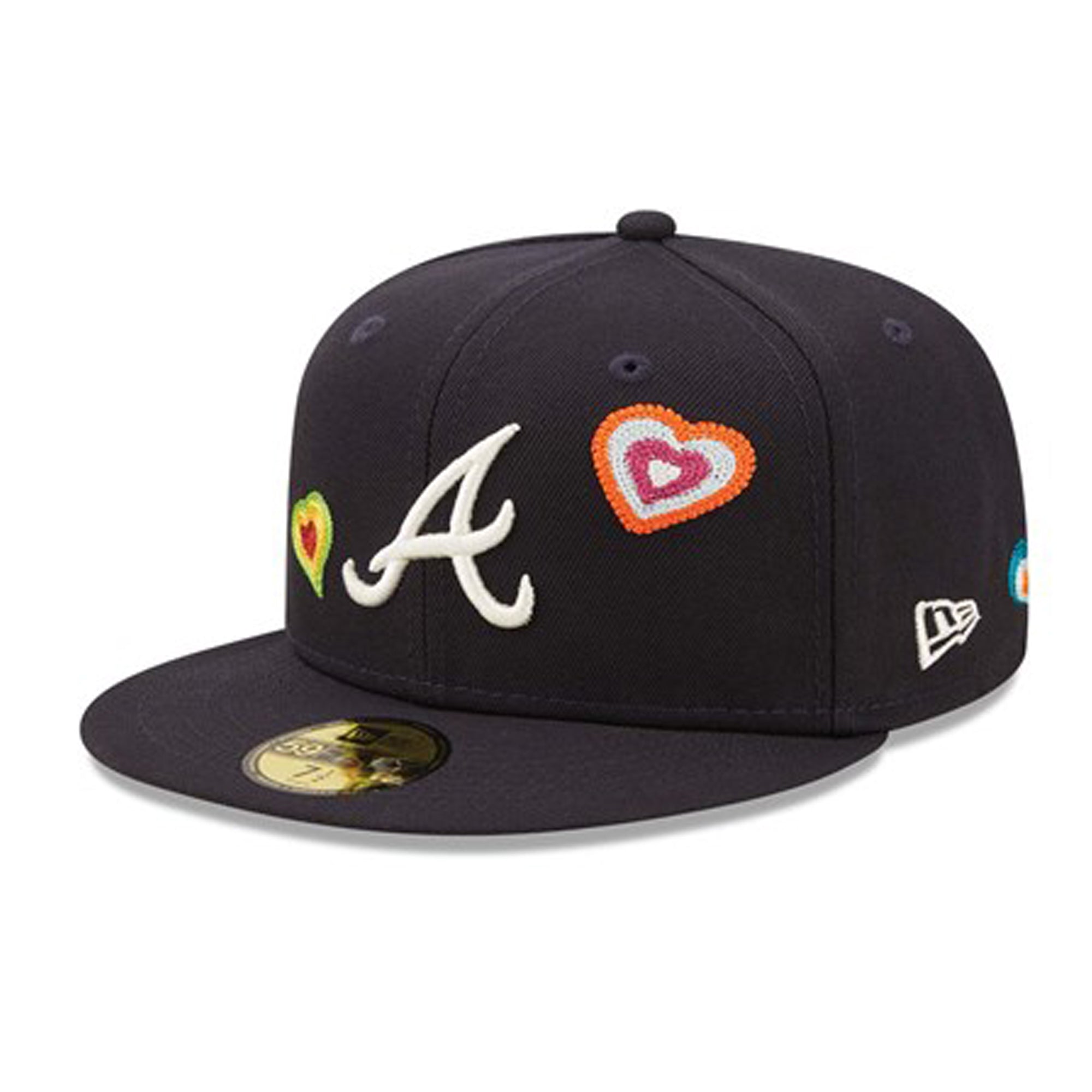 New Era Atlanta Braves Chain Stitch Heart Navy 59FIFTY Fitted Cap