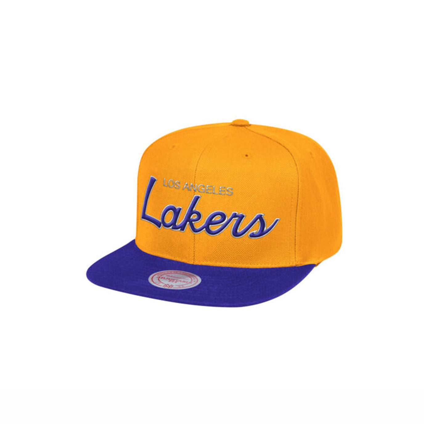 Mitchell & Ness Los Angeles LA Lakers Snapback Hat for Men -  White/Purple/Yellow - Basketball Cap for Men