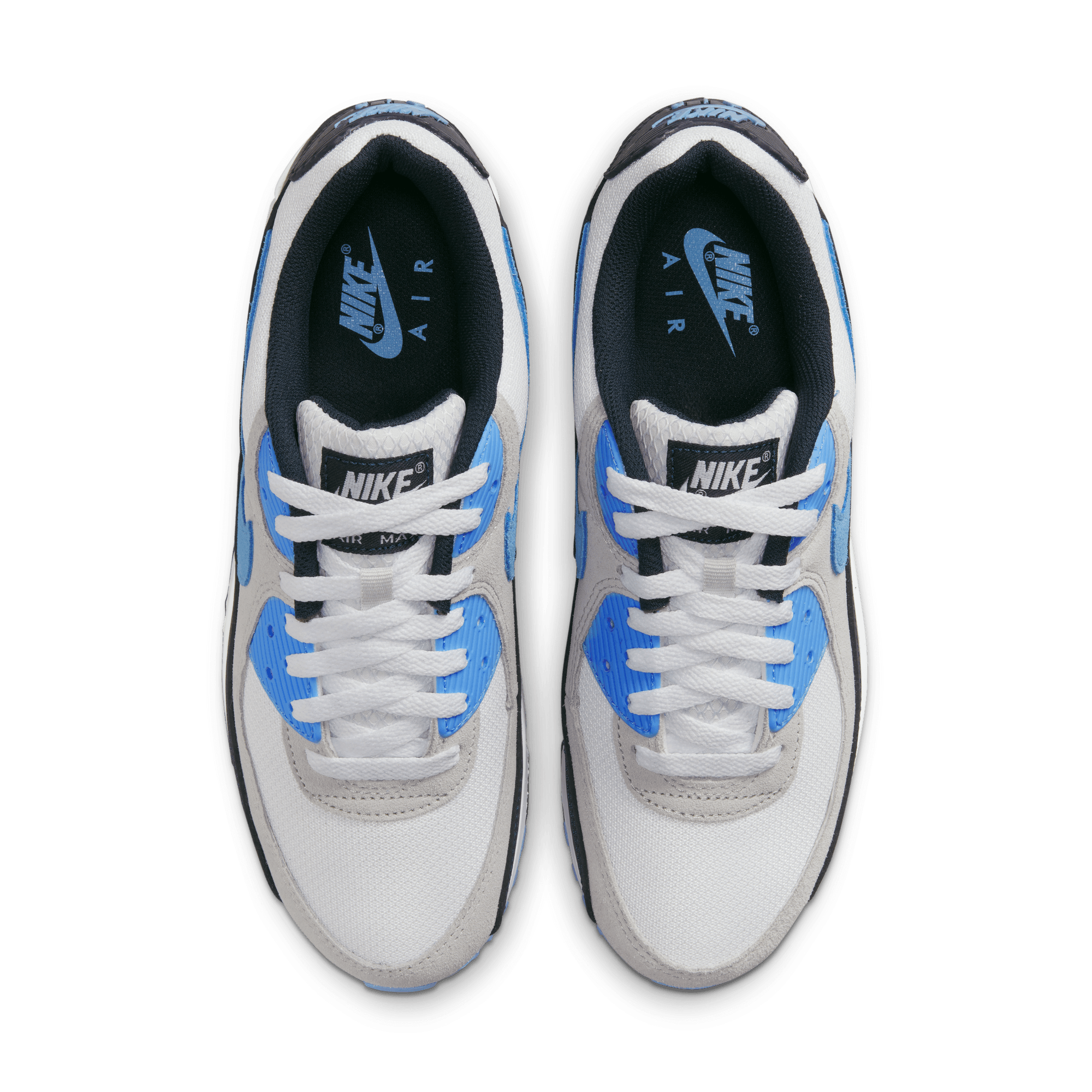 Nike Men's Air Max 90 Shoes, Size 8, White/University Blue