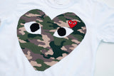 CDG PLAY Camo Big Heart Play T-Shirt