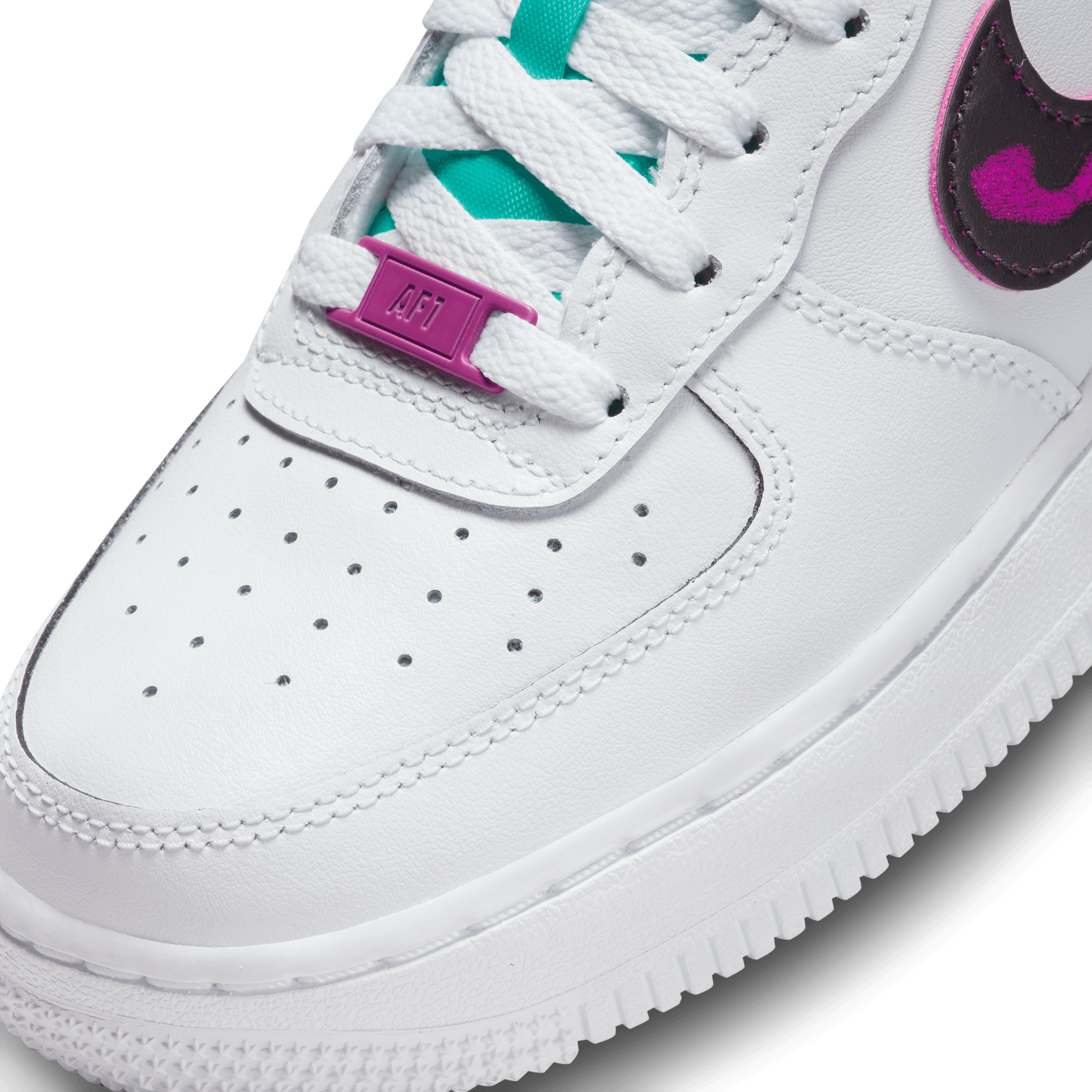 Nike Sportswear Older Kids Air Force 1 LV8 (GS) - White/Lt Madder Root/Aura  - Trainers - Boys Shoes