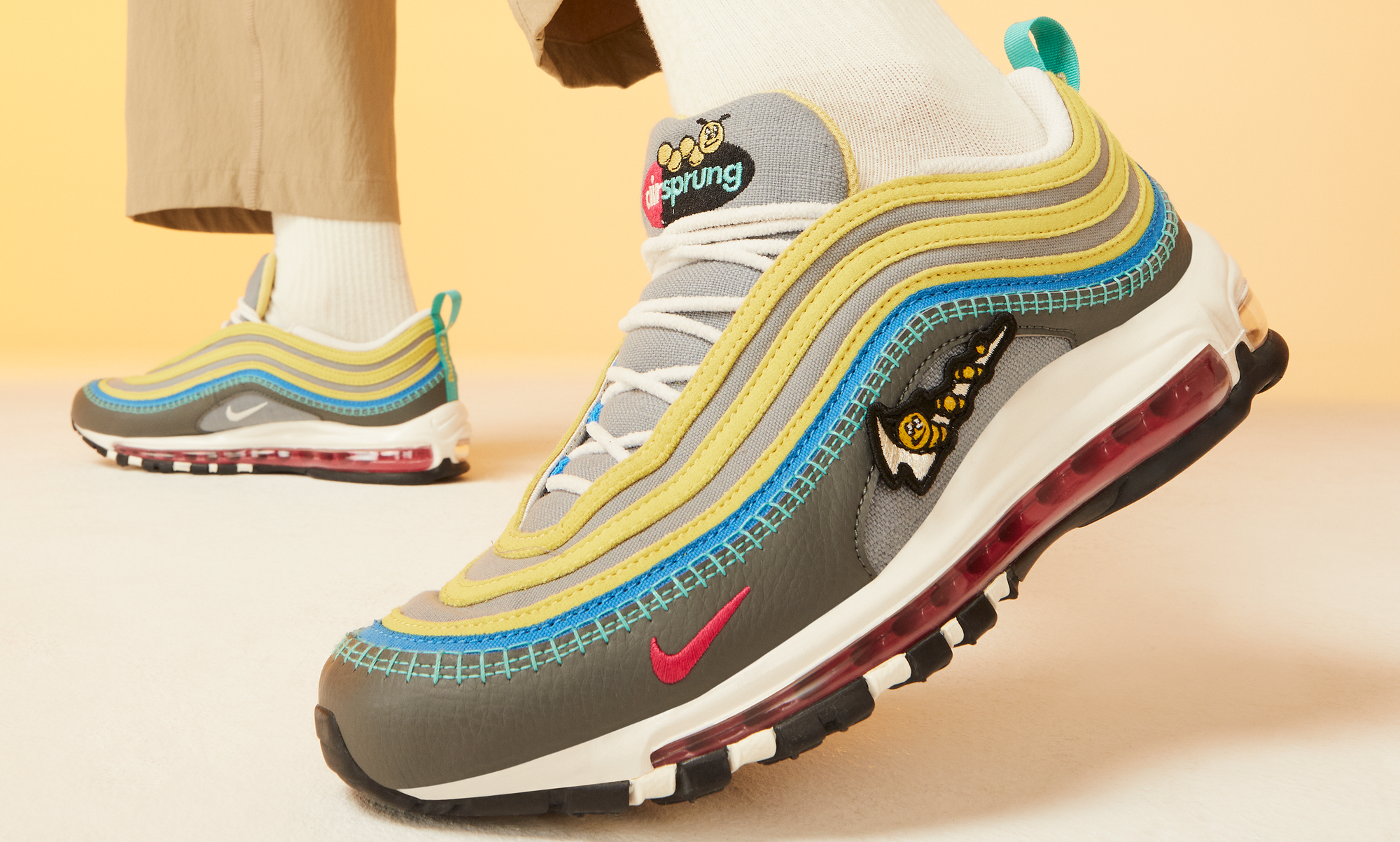 Air max 97 green 2025 red yellow