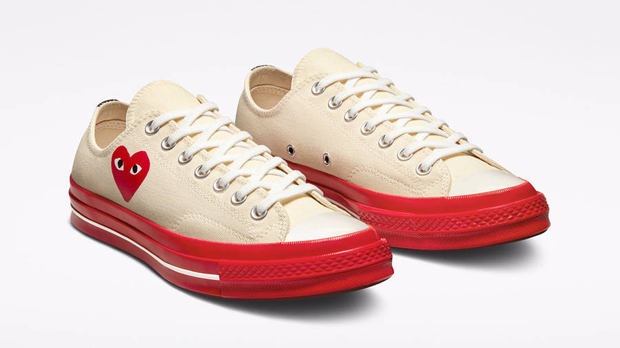 Comme des Garcons x Converse Play Chuck 70 Low 'Multi Heart' White / 9